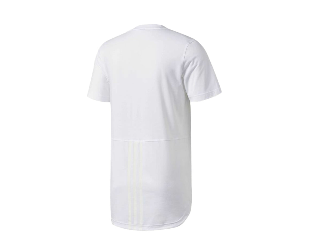 adidas Essentials Droptail 3-Stripes T-Shirt in White | Men - S