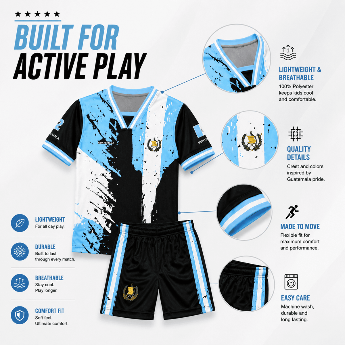 Fox & Fury Brazil Soccer Jersey for Kids, Youth Boys & Girls – Unisex Football Shirt, Camiseta de Futbol Brasil