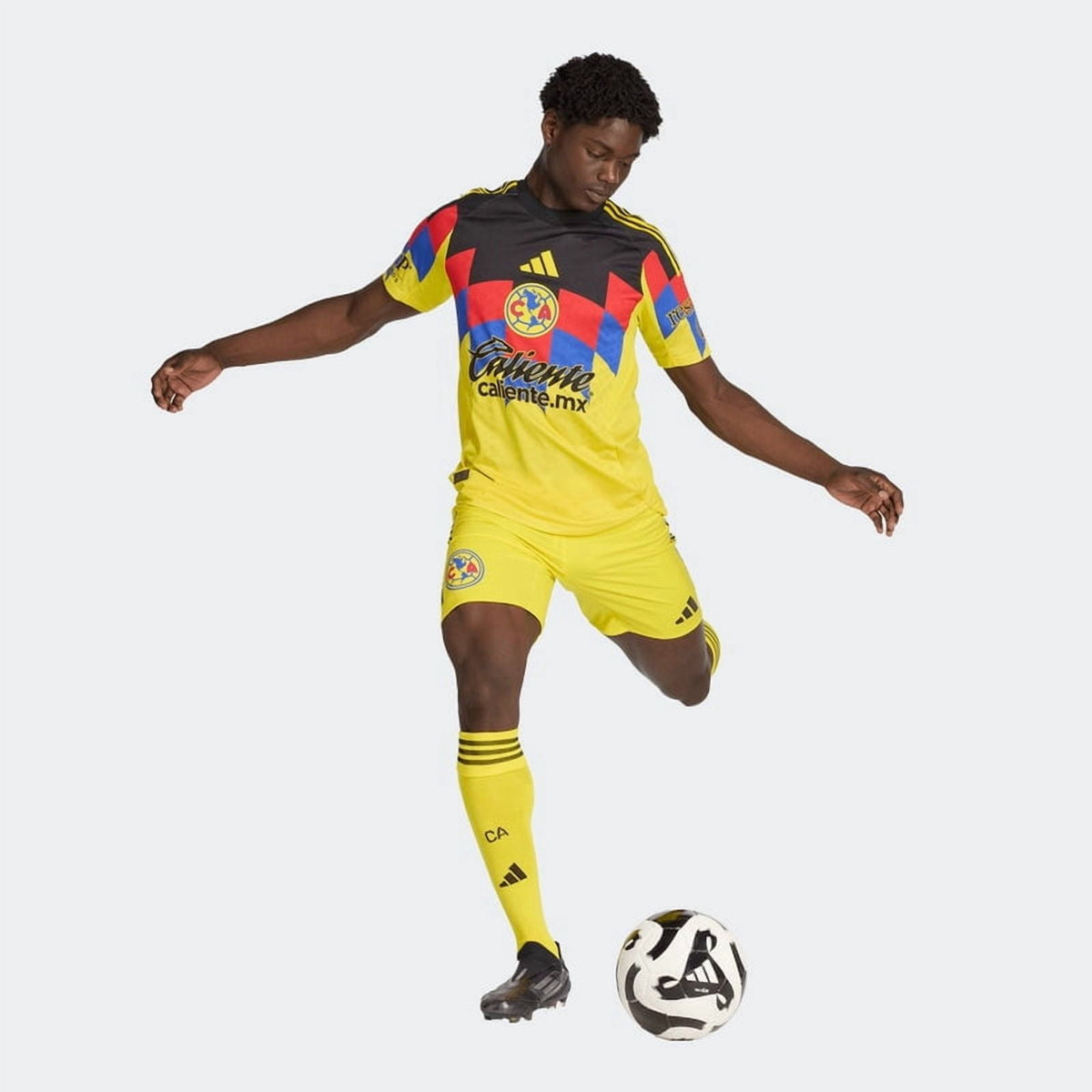 adidas Club America Home Men's Authentic Soccer Jersey 25/26 US, Alpha, Medium, Regular, Regular, Yellow