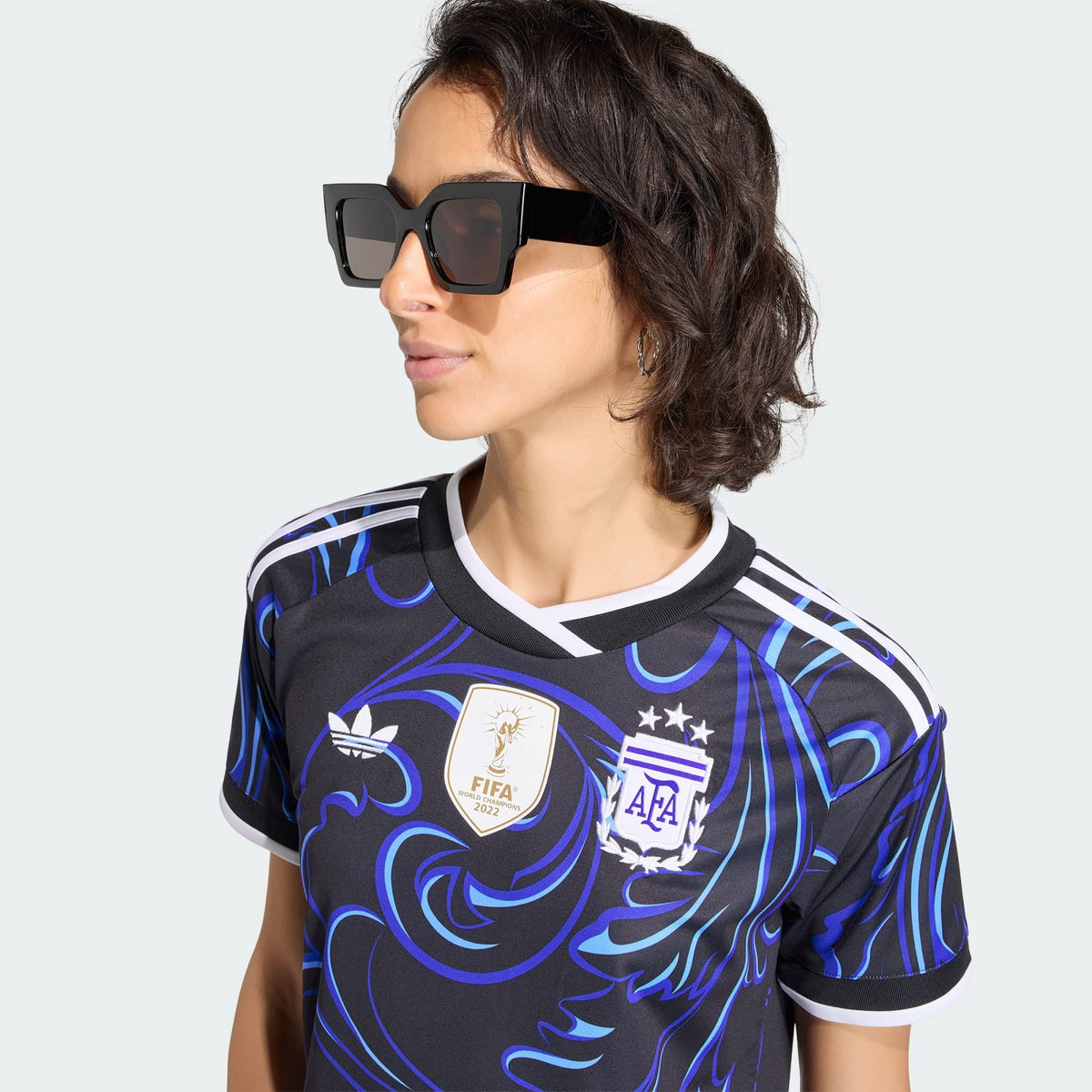 adidas Women's Argentina 26 Away Replica Jersey Black/Lucid Blue/Blue Burst X-Small