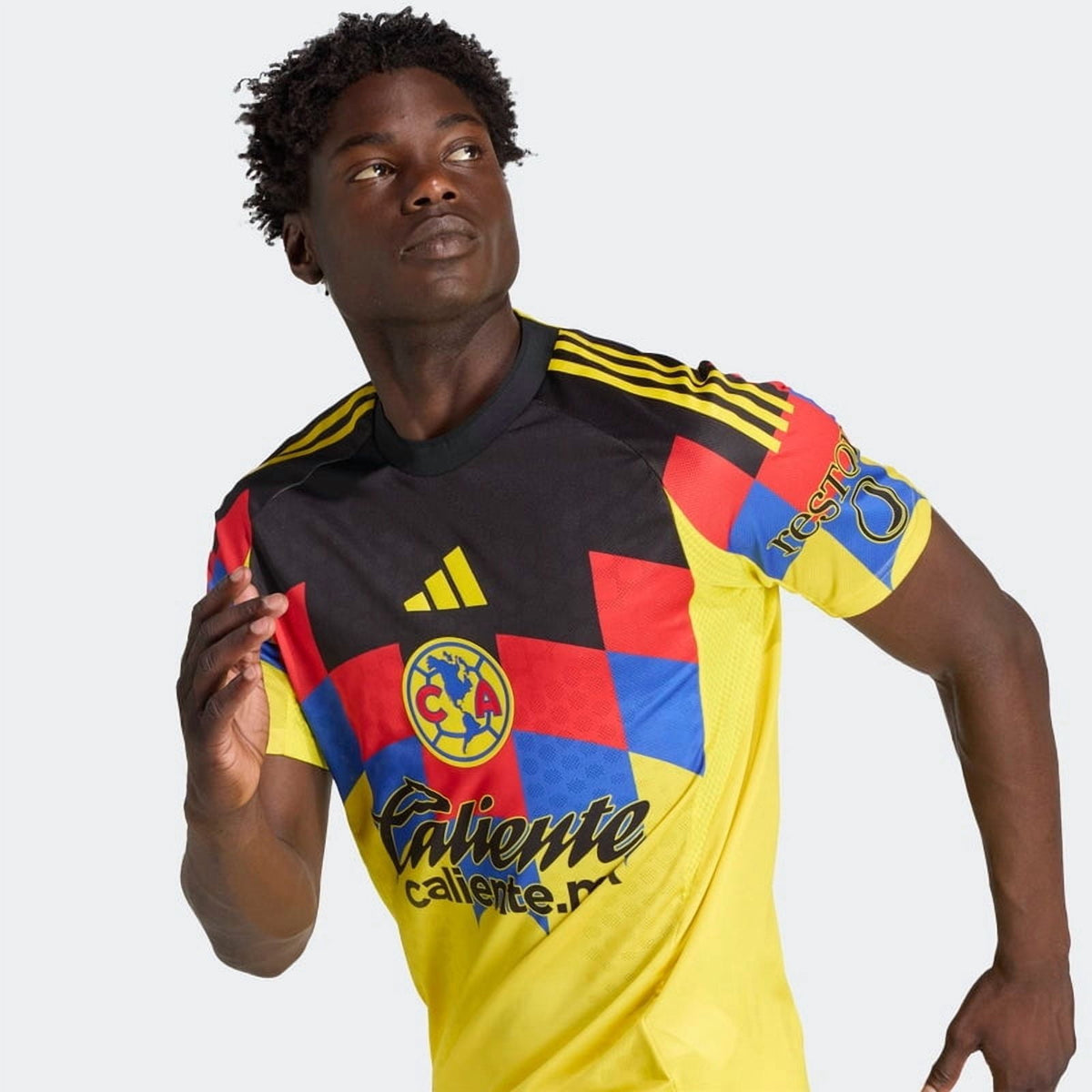 adidas Club America Home Men's Authentic Soccer Jersey 25/26 US, Alpha, Medium, Regular, Regular, Yellow