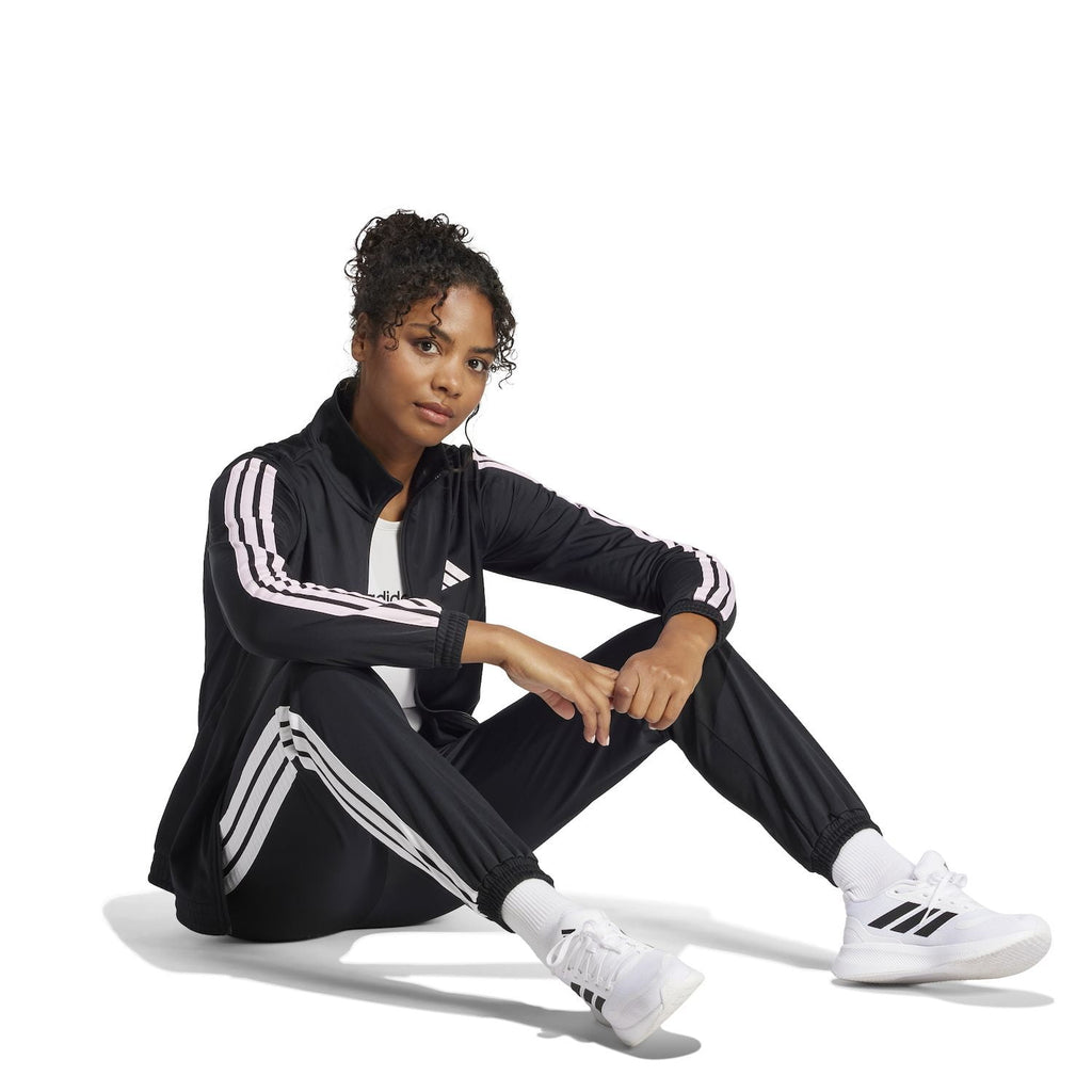 Women's adidas Tricot 3-Stripes Sportswear Track Top Color: Black White Size: SMALL