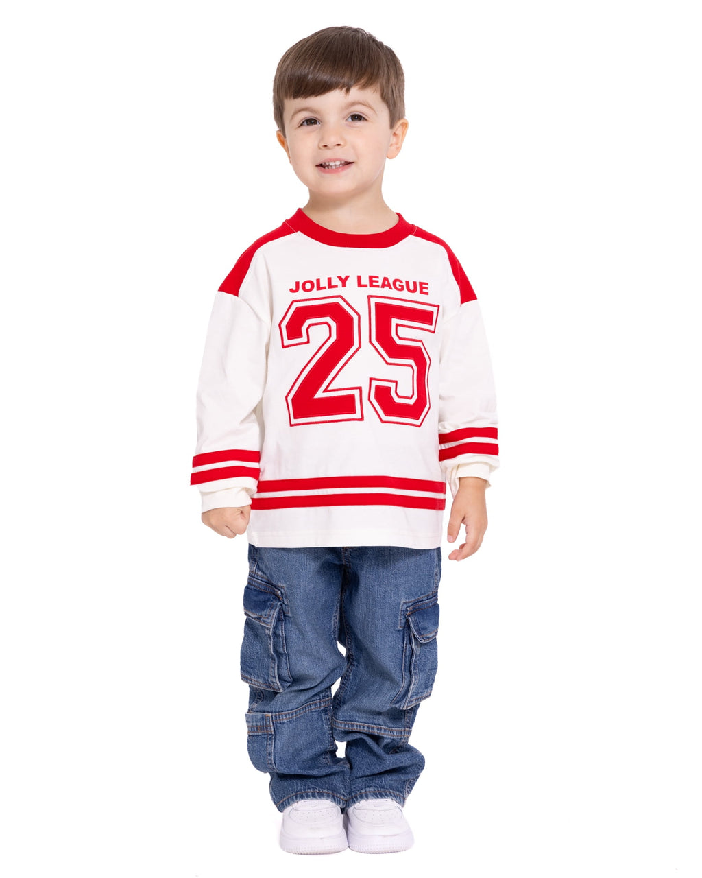 Wonder Nation Toddler Boys' Graphic Hockey Jersey with Long Sleeves, Sizes 12M-5T