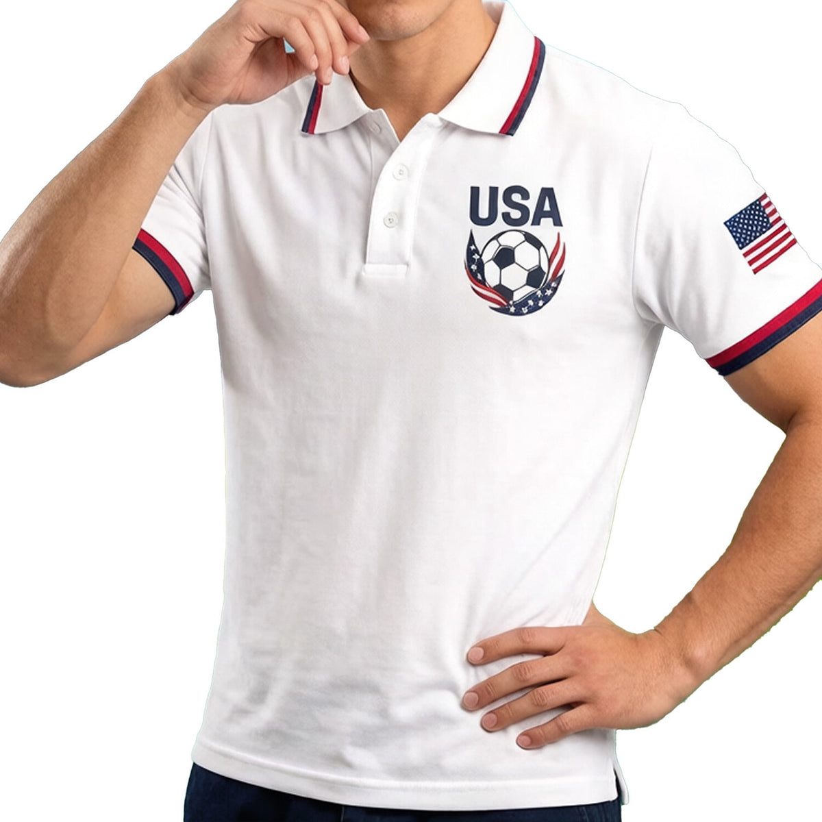 2026 Usa Soccer Mens Polo Shirts Short Sleeve Casual Collared Pullover Summer Tops Soccer Shirt for Men Indoor Outdoor Activities Daily Wear