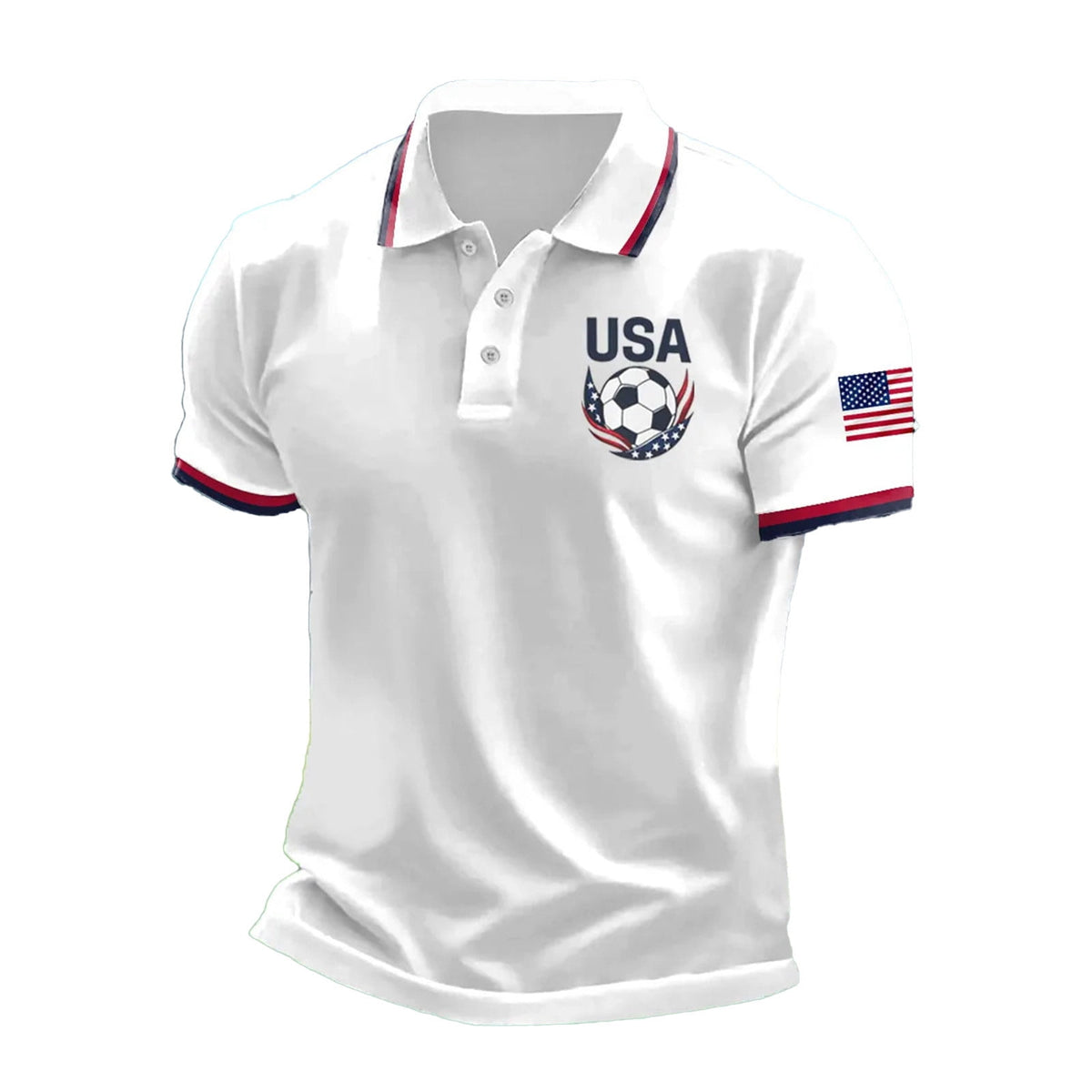 2026 Usa Soccer Mens Polo Shirts Short Sleeve Casual Collared Pullover Summer Tops Soccer Shirt for Men Indoor Outdoor Activities Daily Wear
