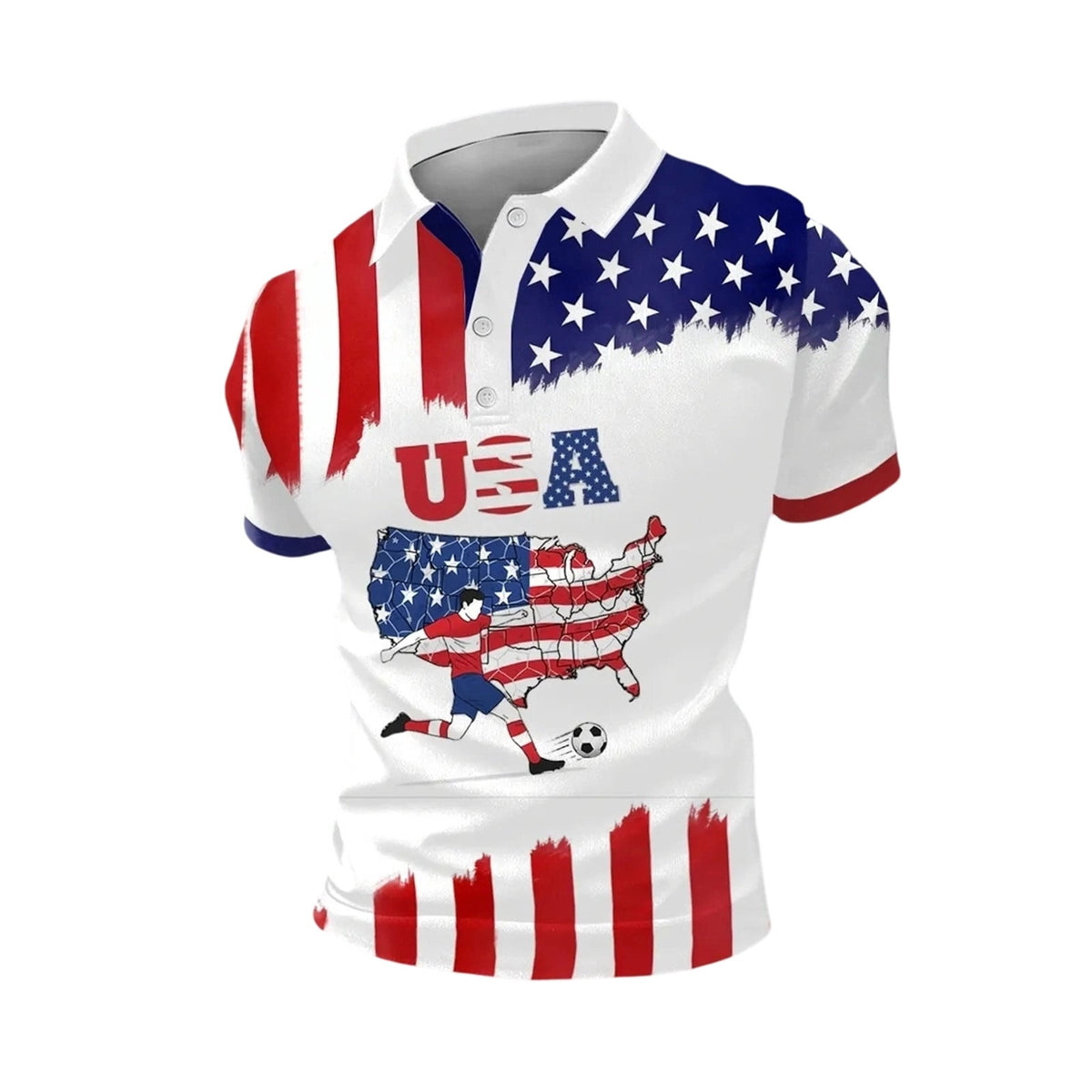2026 Usa Soccer Mens Polo Shirts Short Sleeve Casual Collared Pullover Summer Tops Soccer Shirt for Men Indoor Outdoor Activities Daily Wear