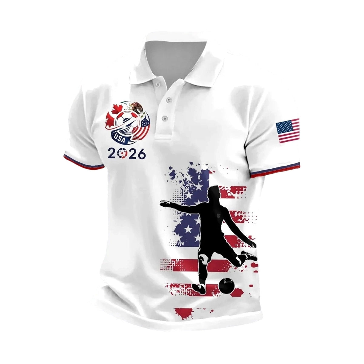 2026 Usa Soccer Mens Polo Shirts Short Sleeve Casual Collared Pullover Summer Tops Soccer Shirt for Men Indoor Outdoor Activities Daily Wear