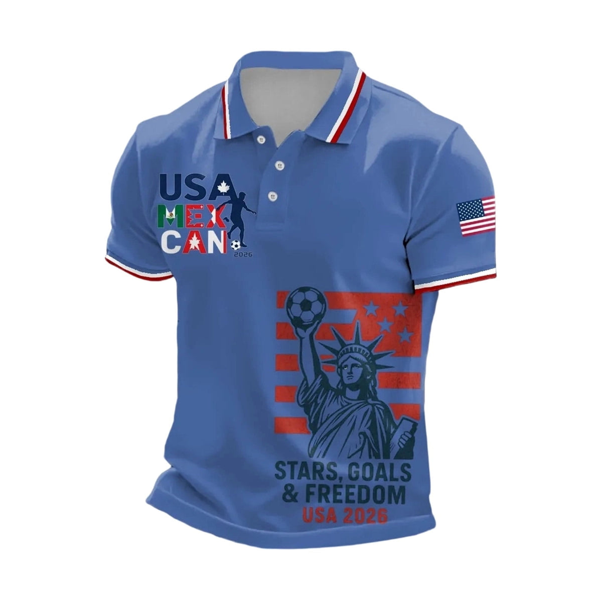 2026 Usa Soccer Mens Polo Shirts Short Sleeve Casual Collared Pullover Summer Tops Soccer Shirt for Men Indoor Outdoor Activities Daily Wear