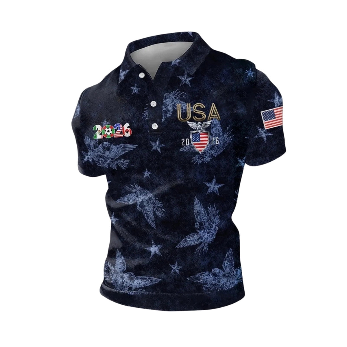 2026 Usa Soccer Mens Polo Shirts Short Sleeve Casual Collared Pullover Summer Tops Soccer Shirt for Men Indoor Outdoor Activities Daily Wear
