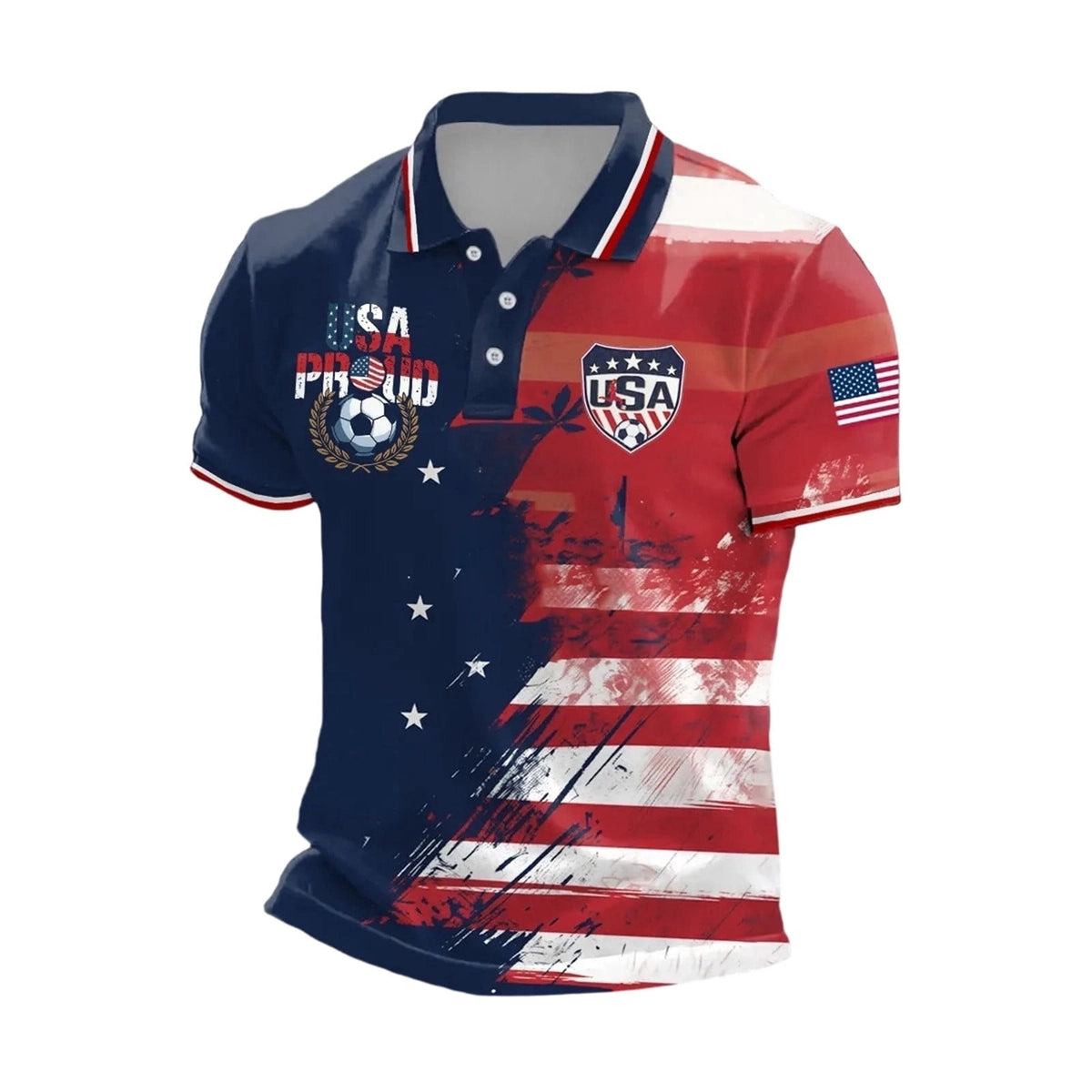 2026 Usa Soccer Mens Polo Shirts Short Sleeve Casual Collared Pullover Summer Tops Soccer Shirt for Men Indoor Outdoor Activities Daily Wear