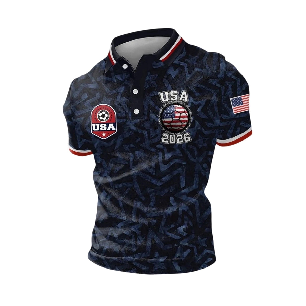 2026 Usa Soccer Mens Polo Shirts Short Sleeve Casual Collared Pullover Summer Tops Soccer Shirt for Men Indoor Outdoor Activities Daily Wear
