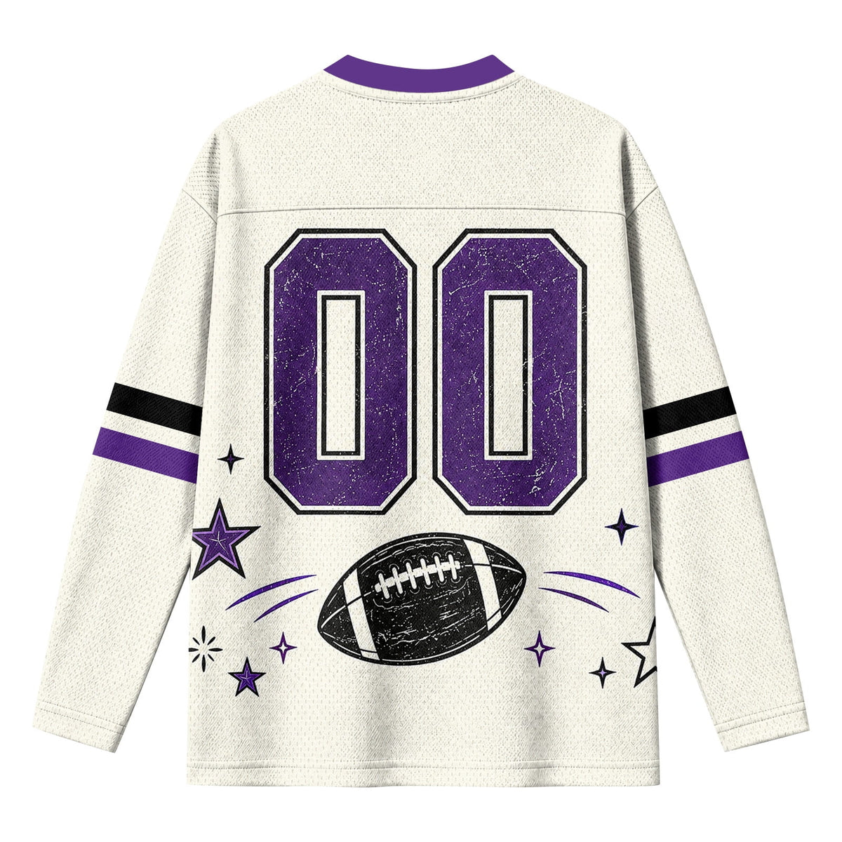 Football Shirts for Women Long Sleeve V Neck Vintage Game Day Graphic Sports Mesh Jersey Beige XL