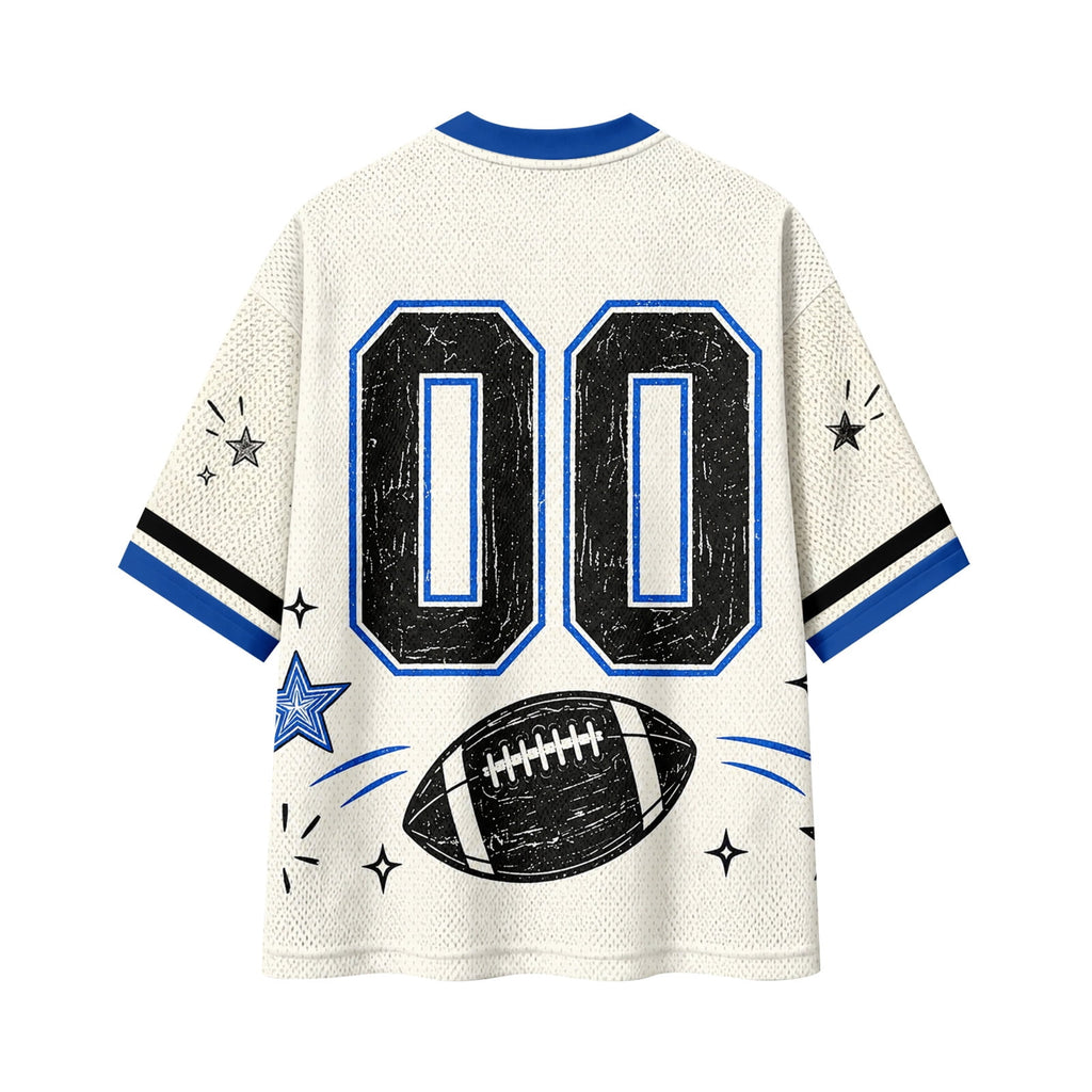 BFRGSIJ Football Mesh Jersey for Women Casual Short Sleeve V Neck Game Day Sports Fan Tee Shirt XL