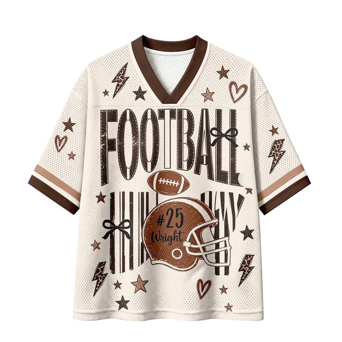 Football Shirts for Women Short Sleeve V Neck Vintage Game Day Graphic Sports Mesh Jersey Purple M