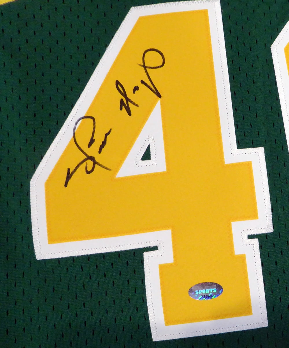 Seattle Sonics Shawn Kemp Autographed Green Adidas Hardwood Classics Jersey Size XL MCS Holo 125204