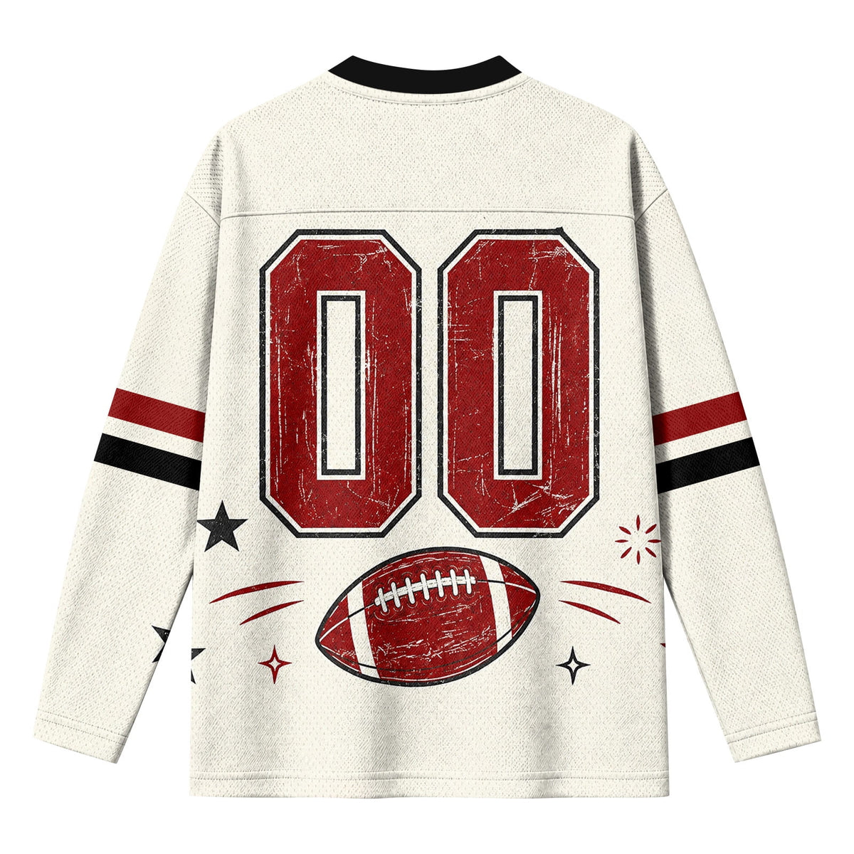 BFRGSIJ Women's Football Game Day Shirts Long Sleeve V Neck Mesh Jersey Vintage Football Graphic Casual Sport Top for Tailgate Party XL