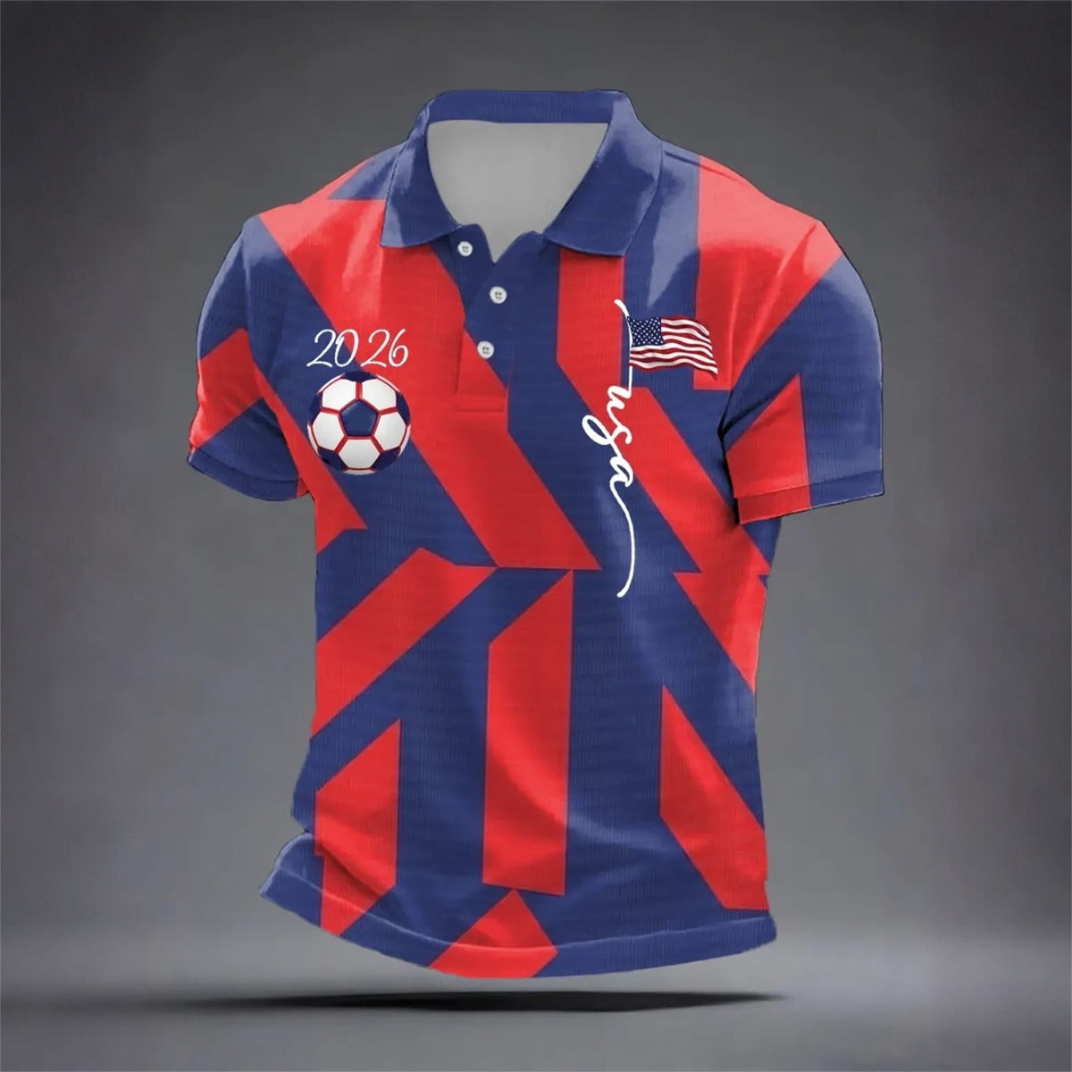2026 Usa Soccer Mens Polo Shirts Short Sleeve Casual Collared Pullover Summer Tops Soccer Shirt for Men Indoor Outdoor Activities Daily Wear