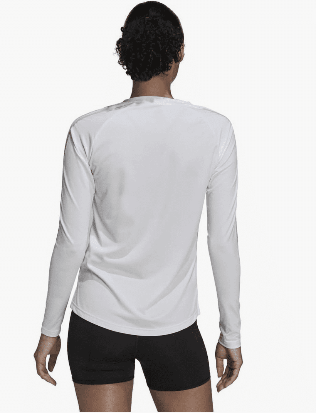 adidas Women's Hi Low Jersey Long Sleeve, volleyball White/Team Light Grey, Medium