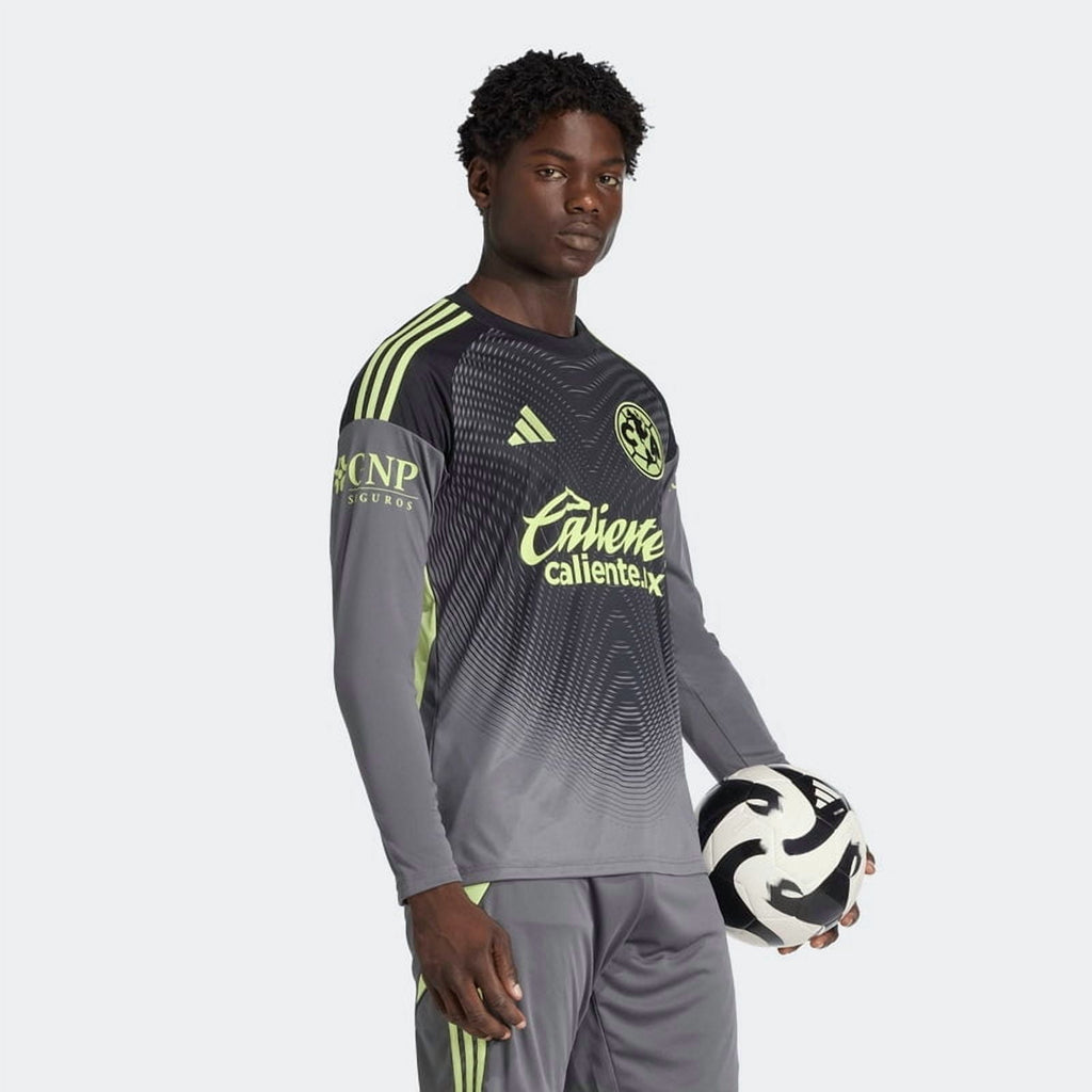 adidas Club America Men's L/S Goalkeeper Jersey 25/26 (US, Alpha, Medium, Regular, Regular, Gray)