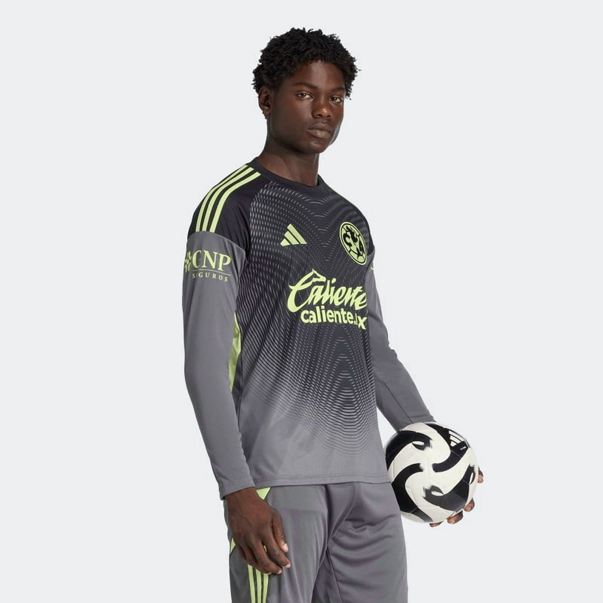 adidas Club America Men's L/S Goalkeeper Jersey 25/26 (US, Alpha, Medium, Regular, Regular, Gray)
