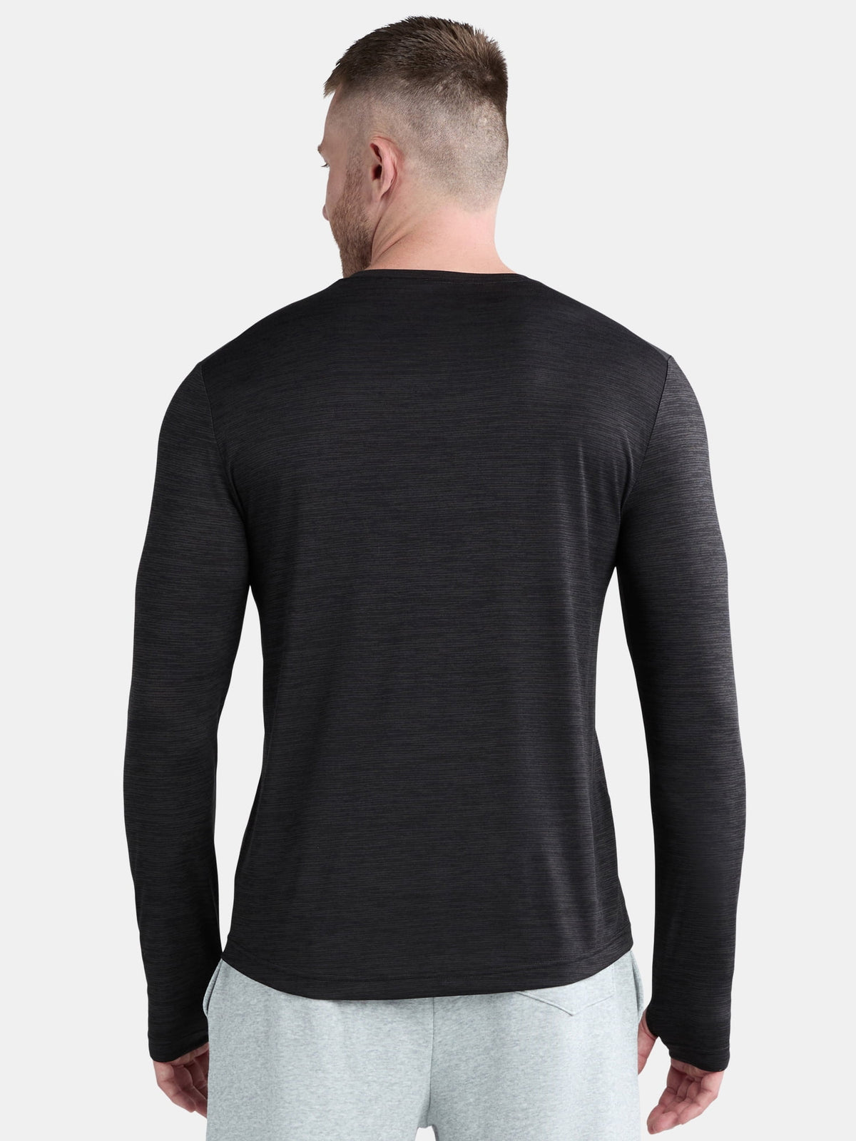 Athletic Works Men's Long-Sleeve Jersey Tee with Thumbhole Cuffs, Sizes XS-5XL