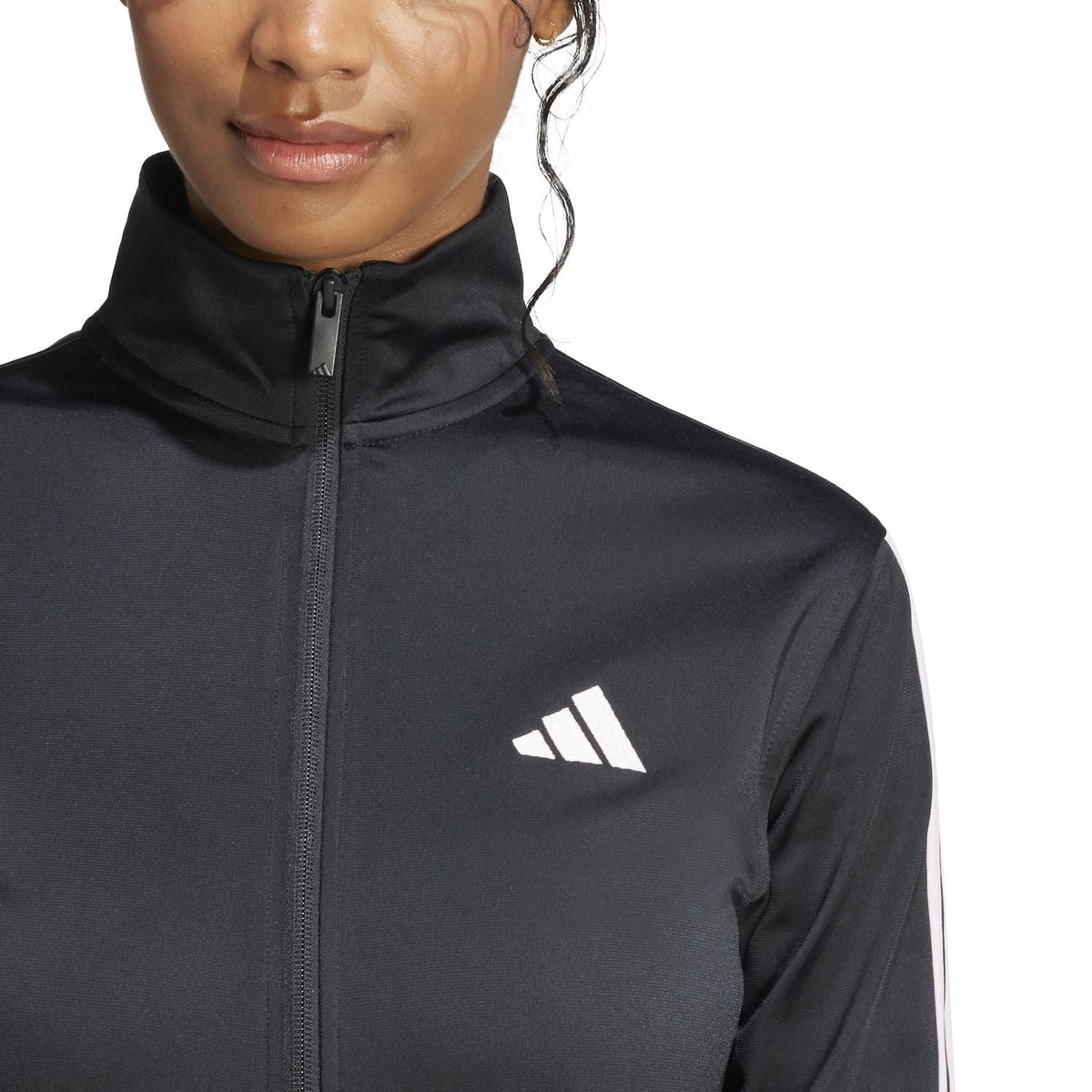 Women's adidas Tricot 3-Stripes Sportswear Track Top Color: Black White Size: SMALL