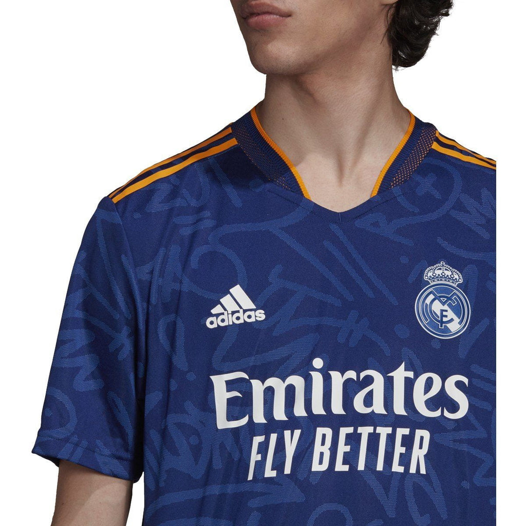 adidas Men's Real Madrid 21/22 Away Authentic Jersey (Victory Blue, Small)