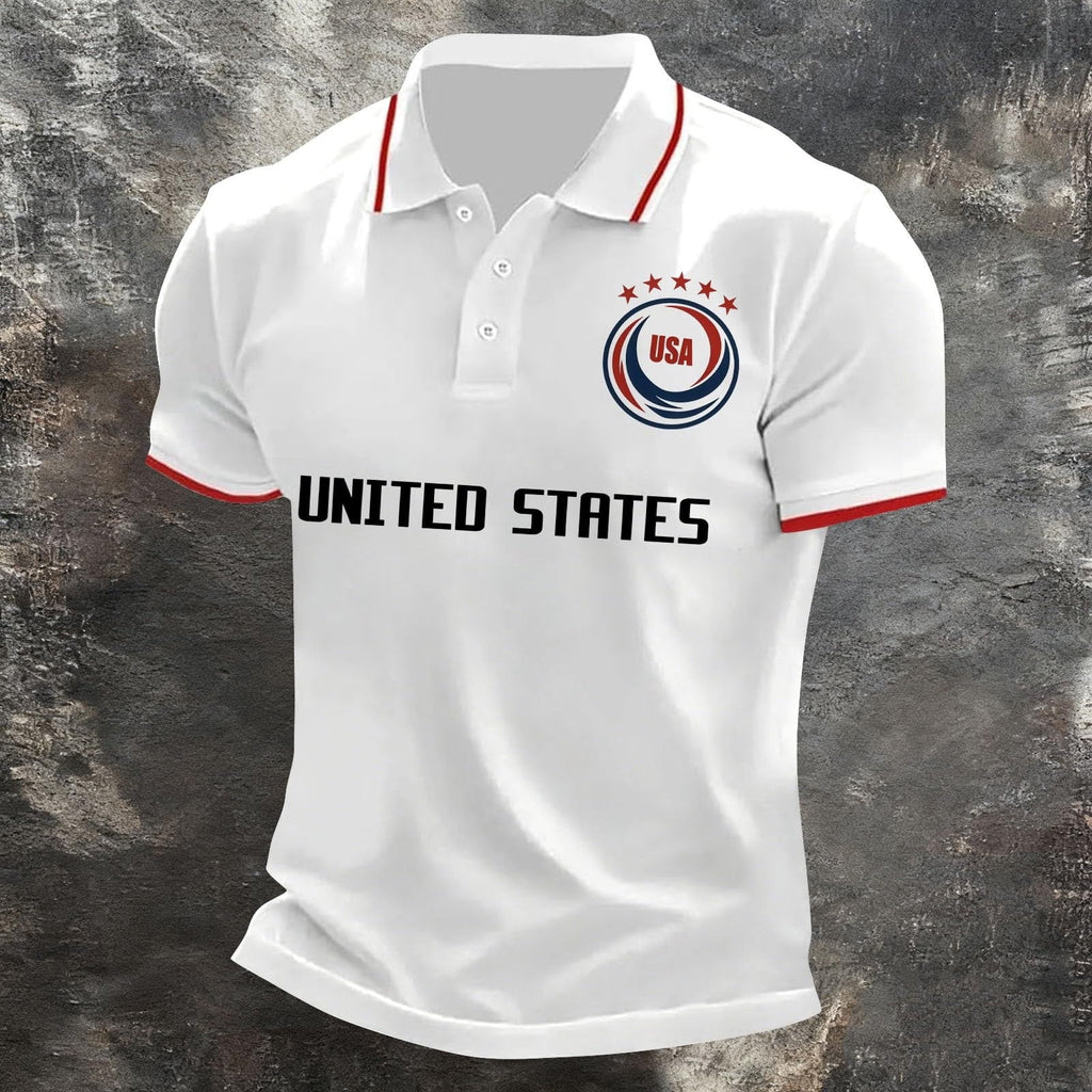 2026 Usa Soccer Mens Polo Shirts Short Sleeve Casual Collared Pullover Summer Tops Soccer Shirt for Men Indoor Outdoor Activities Daily Wear