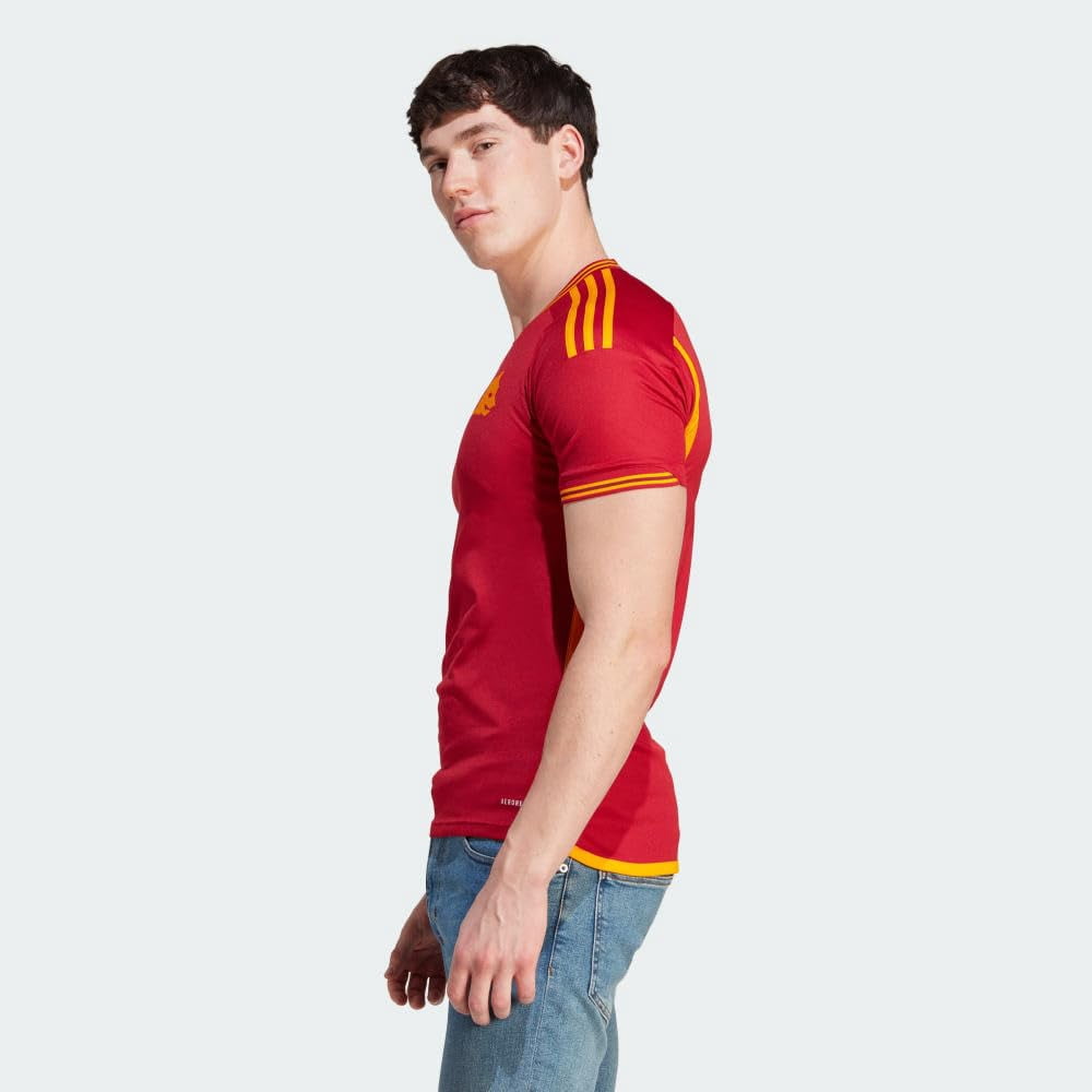 adidas Men's Soccer Roma 23/24 Home Jersey - Minimalist Design, AEROREADY Moisture-Wicking, Recycled Materials (as1, Alpha, m, Regular, Regular) Red