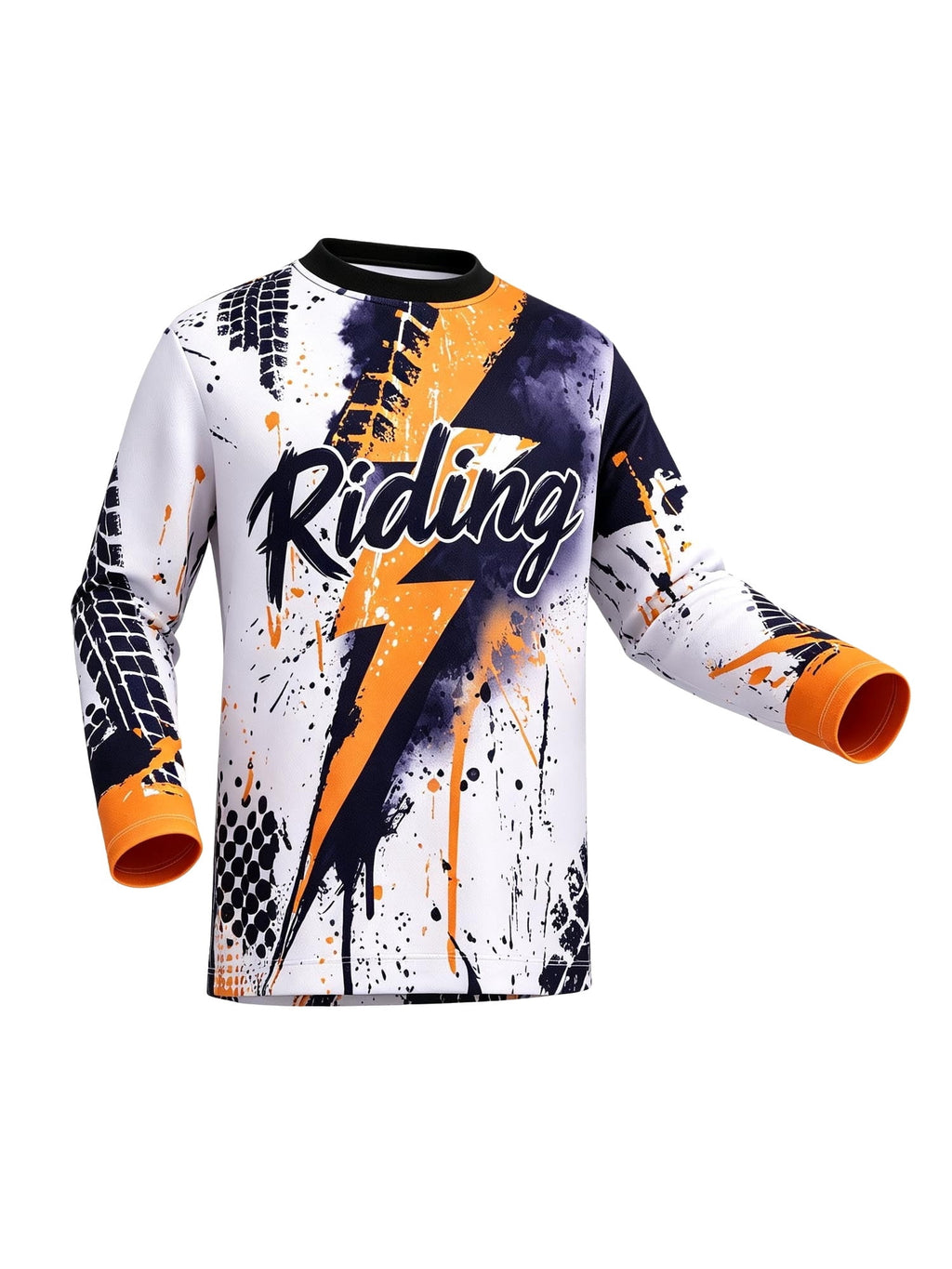 SiiRoh Kids Boys Biking Cycling Top Gymnastic Jerseys Letter Printed T-shirt Long Sleeve Biking Motorcycle Moisture-wicking Top Blue 14