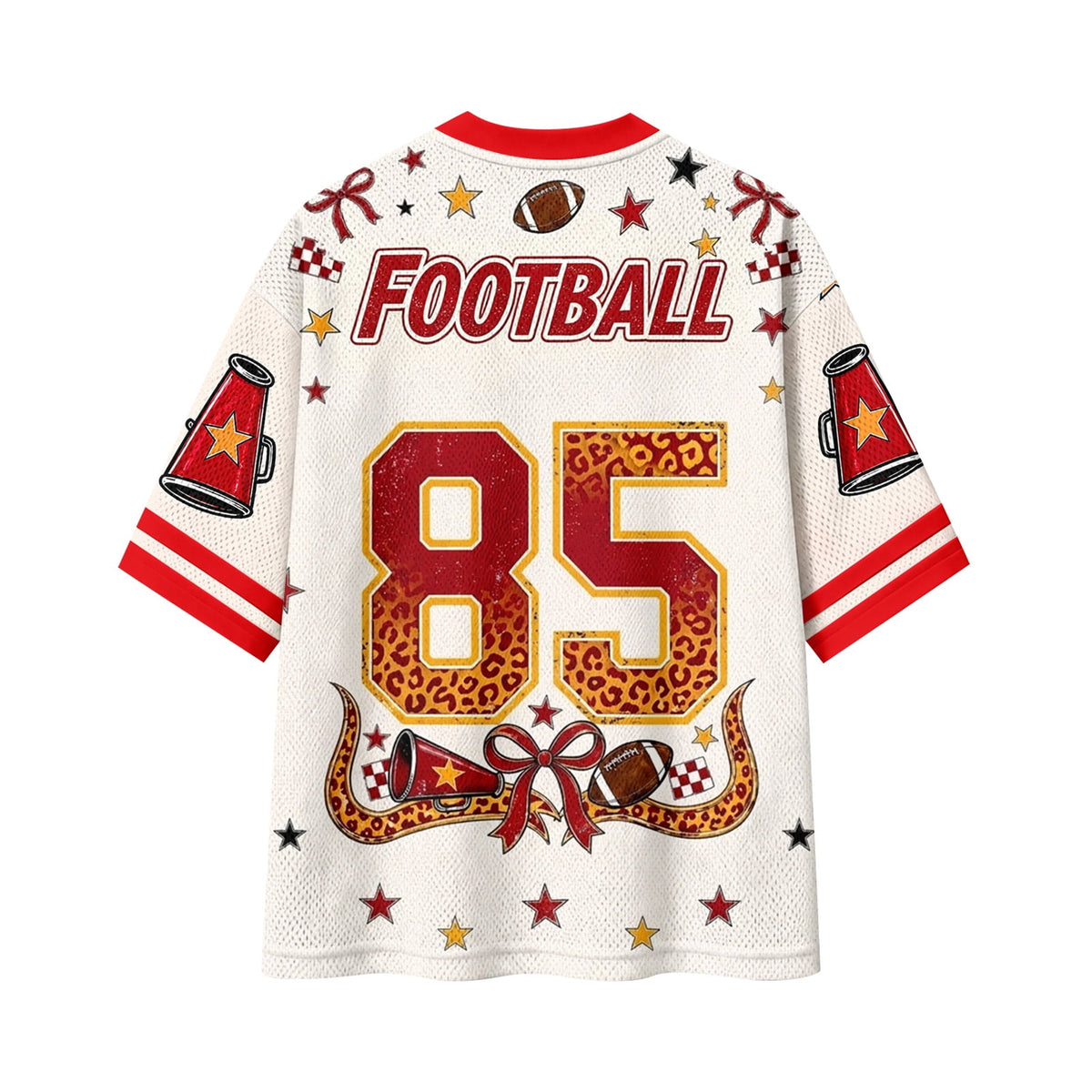 BFRGSIJ Women's Football Jersey V Neck Casual Short Sleeve Game Day Football Tee Shirt L