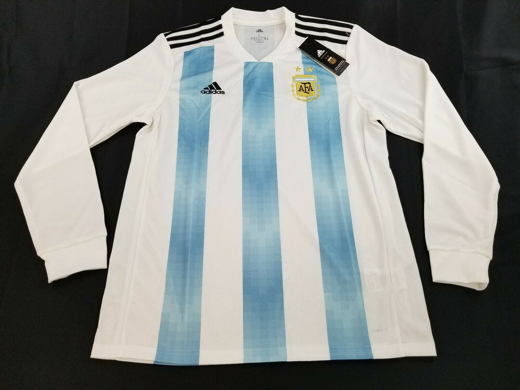 adidas Argentina Home Men's Stadium L/S Soccer Jersey 2018