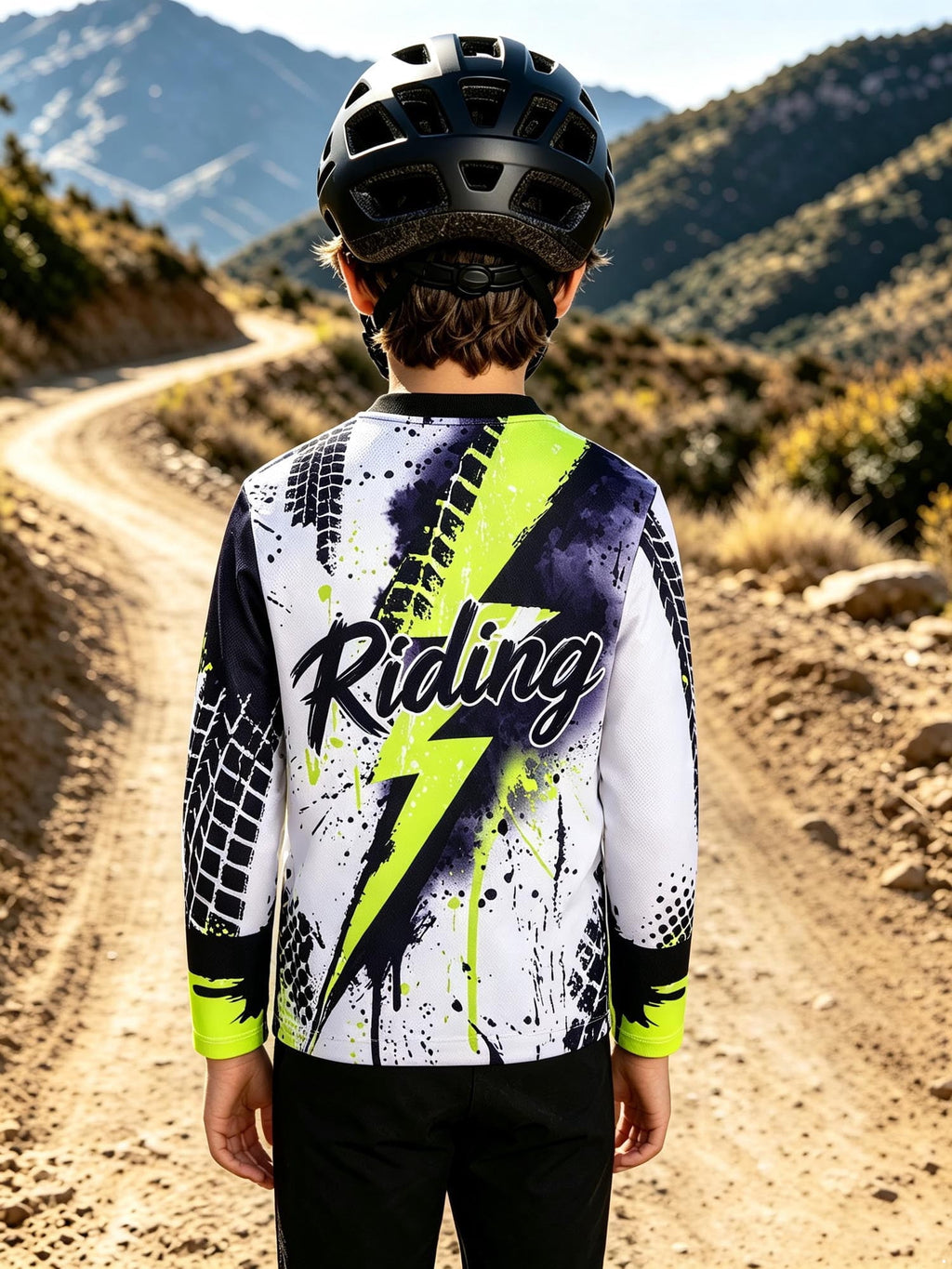 SiiRoh Kids Boys Biking Cycling Top Gymnastic Jerseys Letter Printed T-shirt Long Sleeve Biking Motorcycle Moisture-wicking Top Blue 14