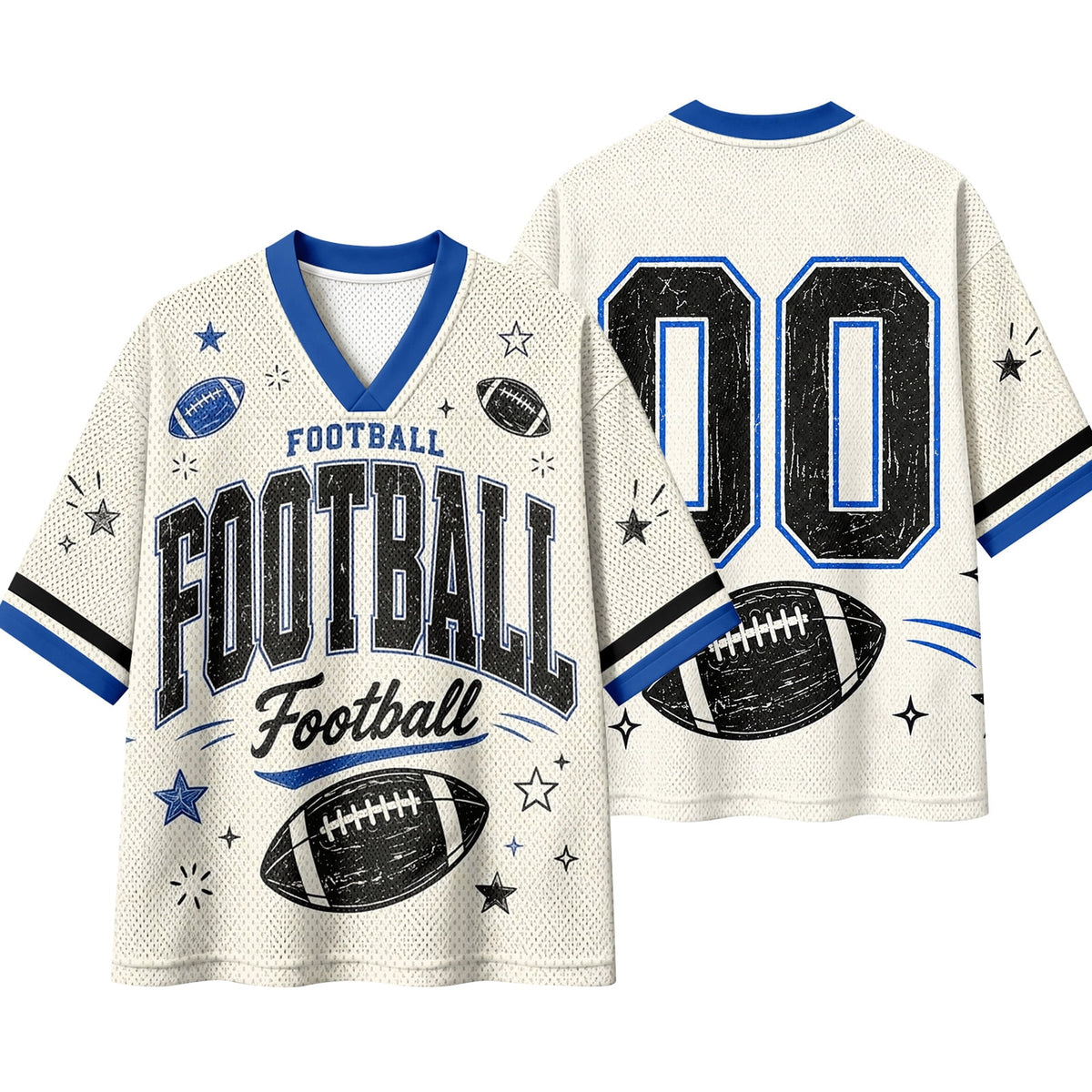 BFRGSIJ Football Mesh Jersey for Women Casual Short Sleeve V Neck Game Day Sports Fan Tee Shirt XL