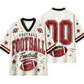 BFRGSIJ Football Mesh Jersey for Women Casual Short Sleeve V Neck Game Day Sports Fan Tee Shirt XL