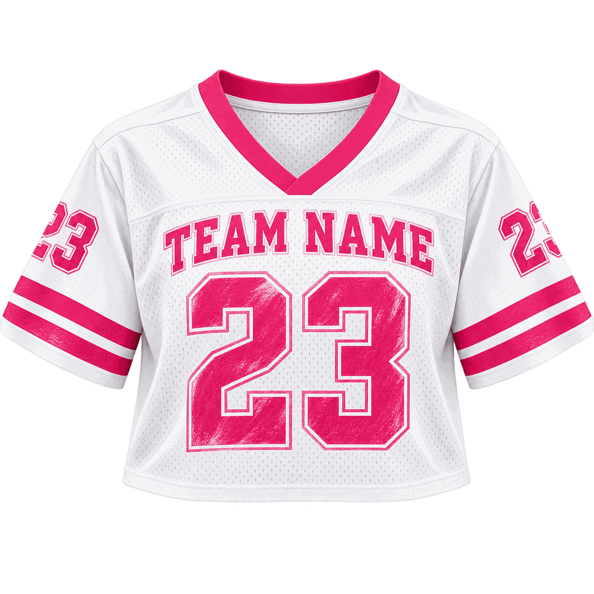 Lotusprint LLC Personalized Bold Crop Top Football Jersey, Custom Team Number Women Jersey