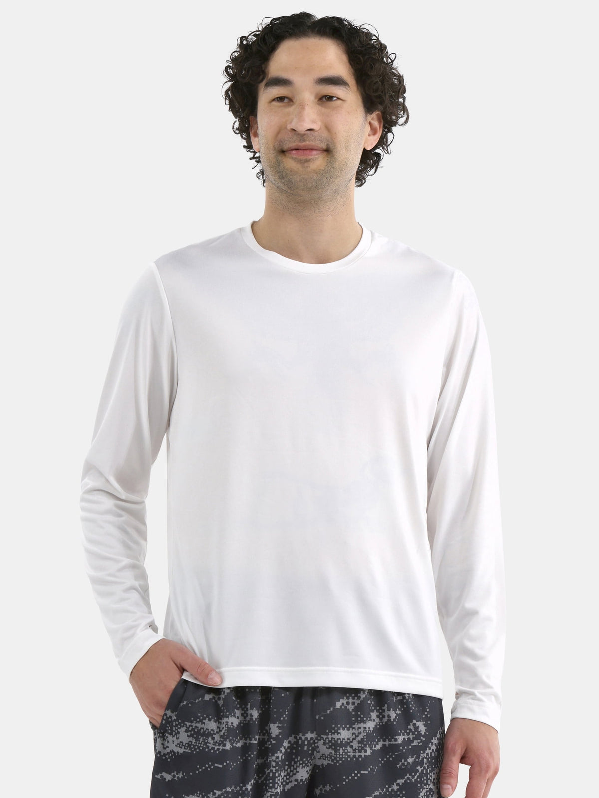 Athletic Works Men's Long-Sleeve Jersey Tee with Thumbhole Cuffs, Sizes XS-5XL