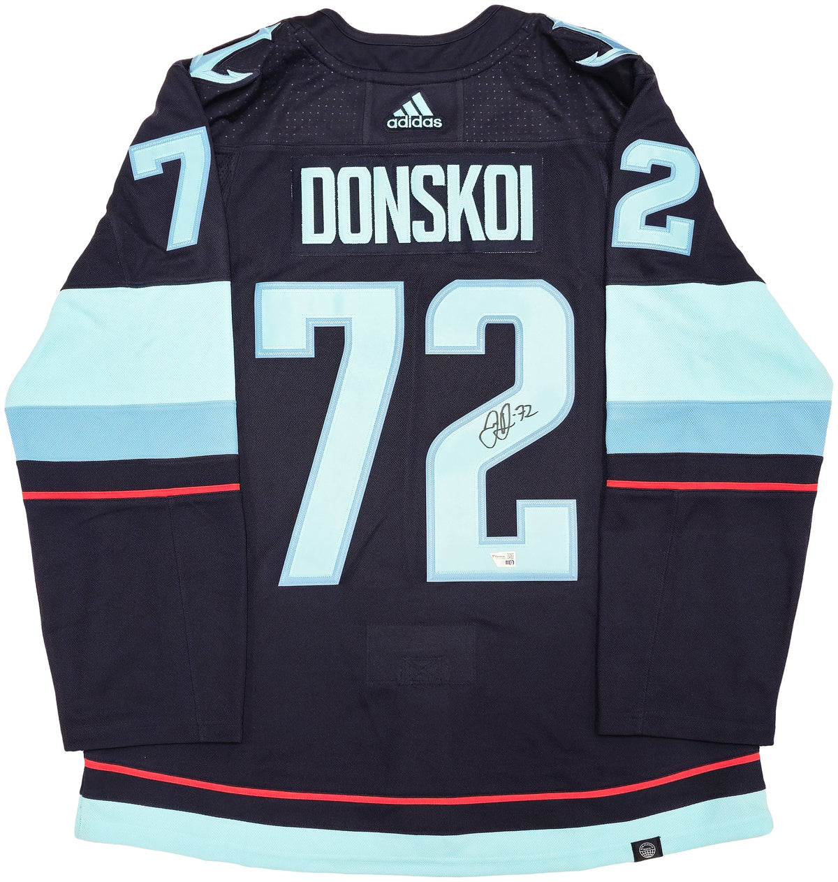 Seattle Kraken Joonas Donskoi Autographed Blue Adidas Authentic Jersey Size 54 With Inaugural Season Patch Fanatics Holo 235584