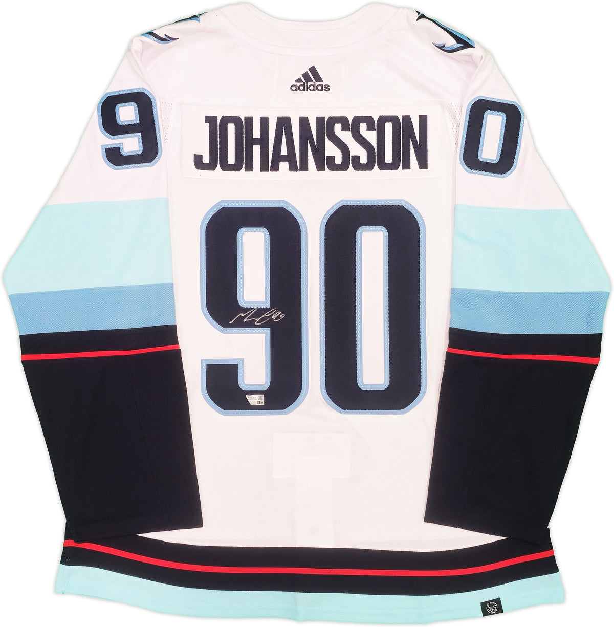 Seattle Kraken Marcus Johansson Autographed White Adidas Authentic Jersey Size 54 With Inaugural Season Patch Fanatics Holo 235581