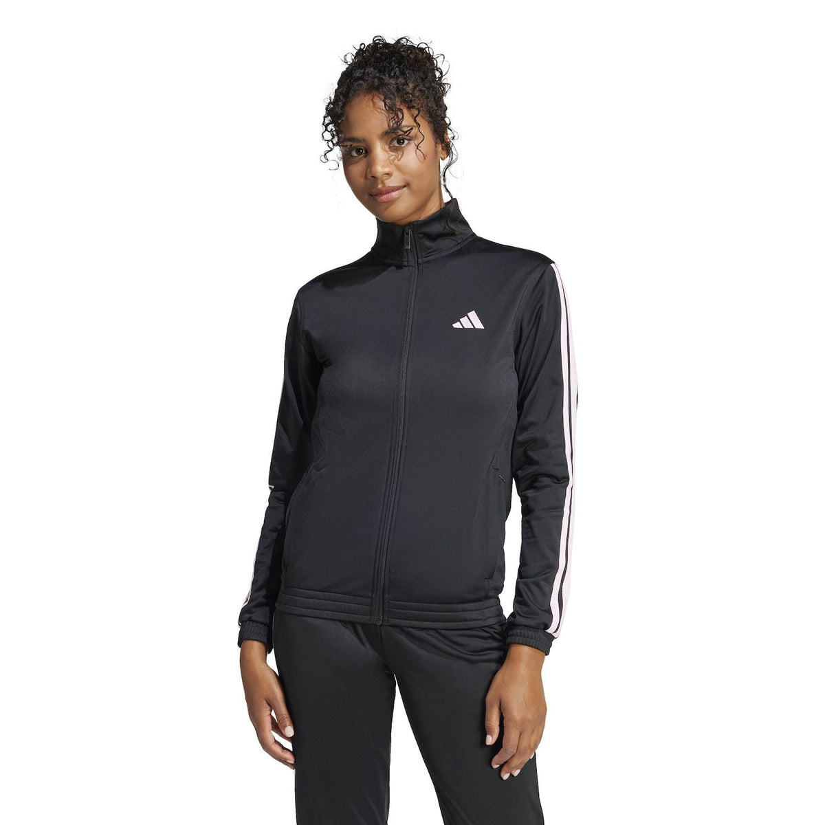 Women's adidas Tricot 3-Stripes Sportswear Track Top Color: Black White Size: SMALL