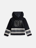 Wonder Nation Boys Hooded Hockey Jersey with Long Sleeves, Sizes 4-18