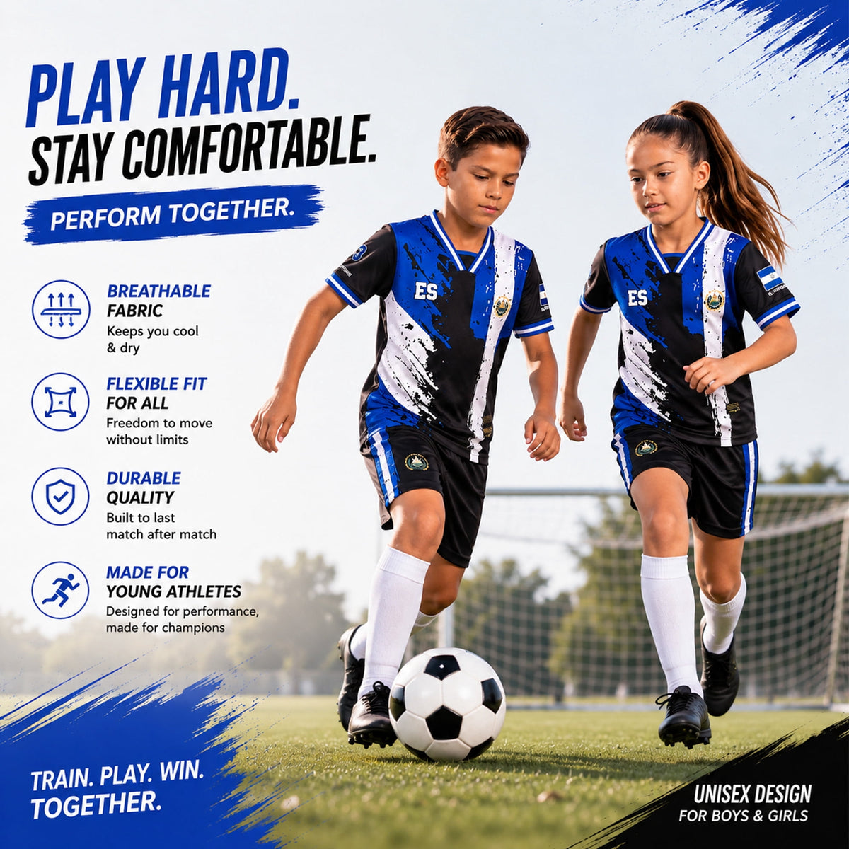Fox & Fury Brazil Soccer Jersey for Kids, Youth Boys & Girls – Unisex Football Shirt, Camiseta de Futbol Brasil