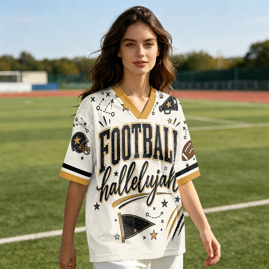 Football Shirts for Women Short Sleeve V Neck Vintage Game Day Graphic Sports Mesh Jersey Purple M