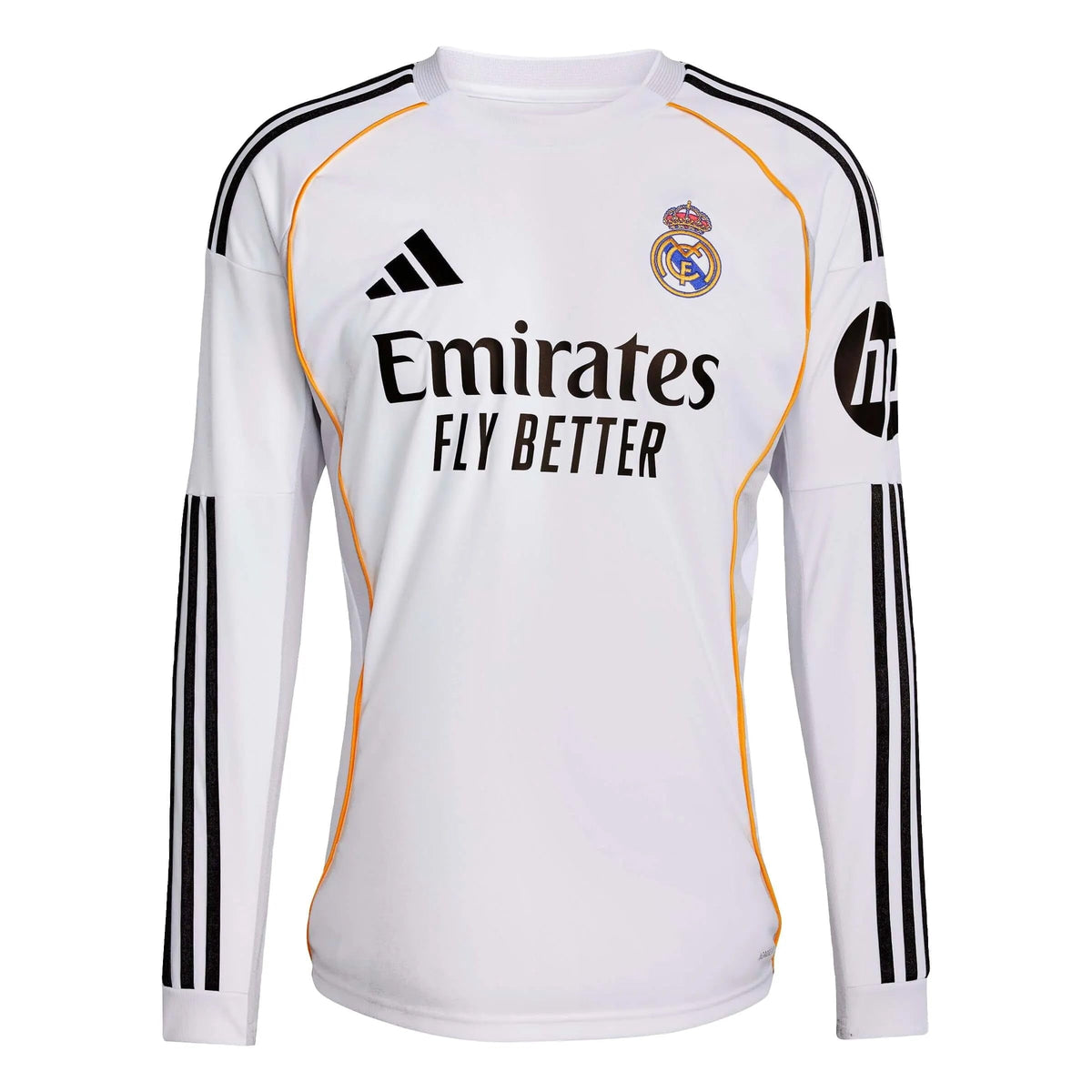 adidas 2025-26 Real Madrid Men's Stadium Home Long-Sleeve Soccer Jersey