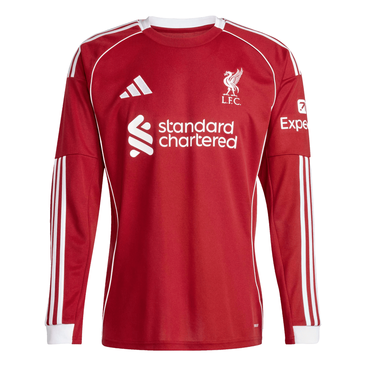 adidas Liverpool FC 25/26 Men's Long Sleeve Jersey (US, Alpha, Small, Regular, Regular, Strawberry Red)