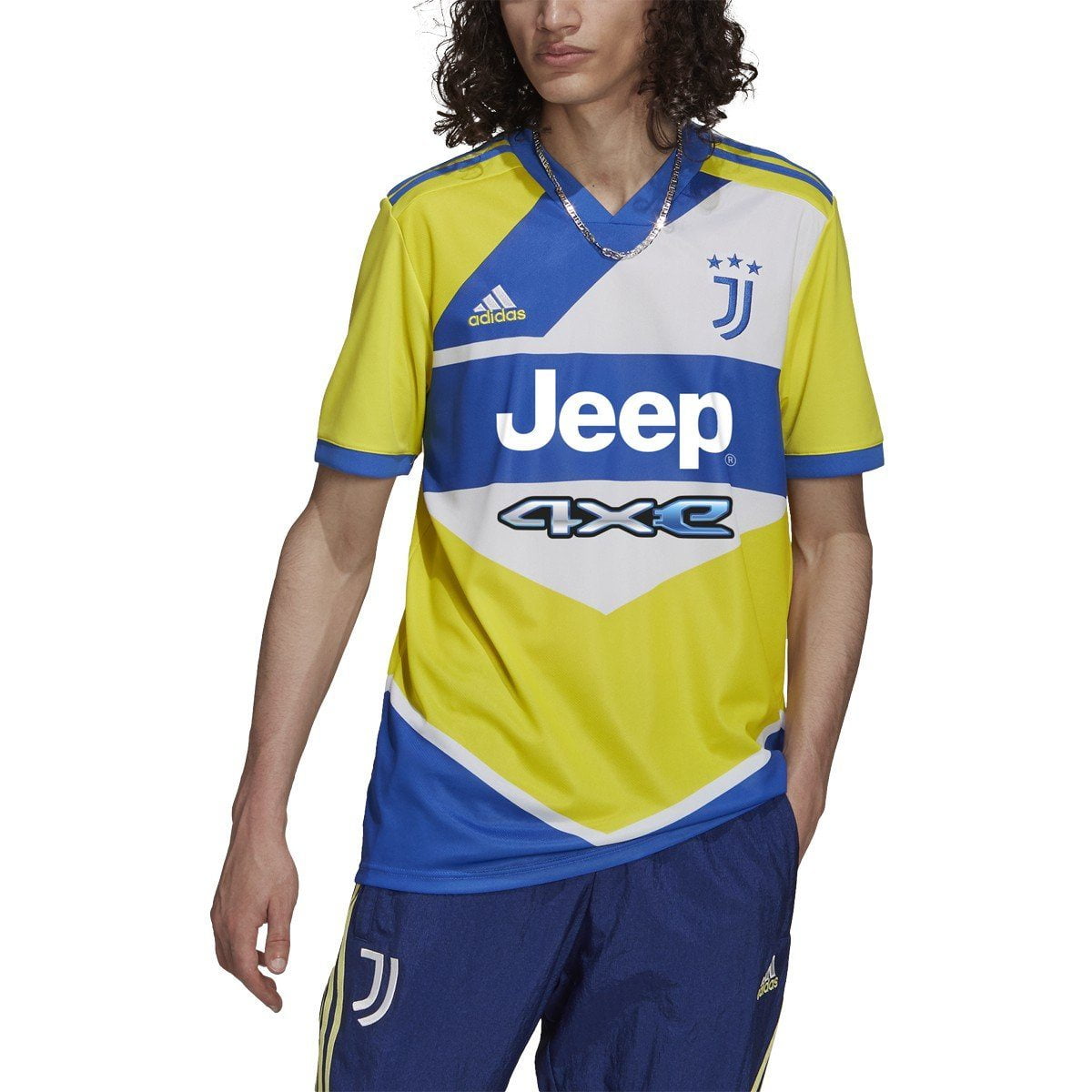 adidas Men's Juventus 21/22 3rd Jersey (Shock Yellow/HI-RES Blue, Small)