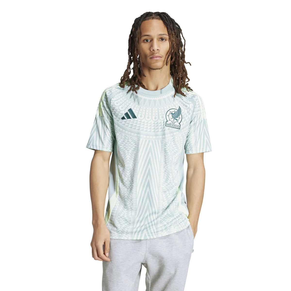 adidas Men's Mexico Jersey, Linen Green Away 2024