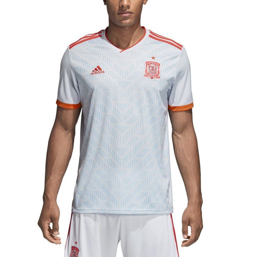 adidas Men's 2018 Spain Away Jersey White/Halo Blue/Bright Red