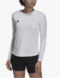 adidas Women's Hi Low Jersey Long Sleeve, volleyball White/Team Light Grey, Medium