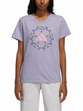 adidas Women's Short Sleeve Cotton Soccer Ball Graphic Tee Shirt (US, Alpha, Large, Regular, Regular, Purple (Vioton))
